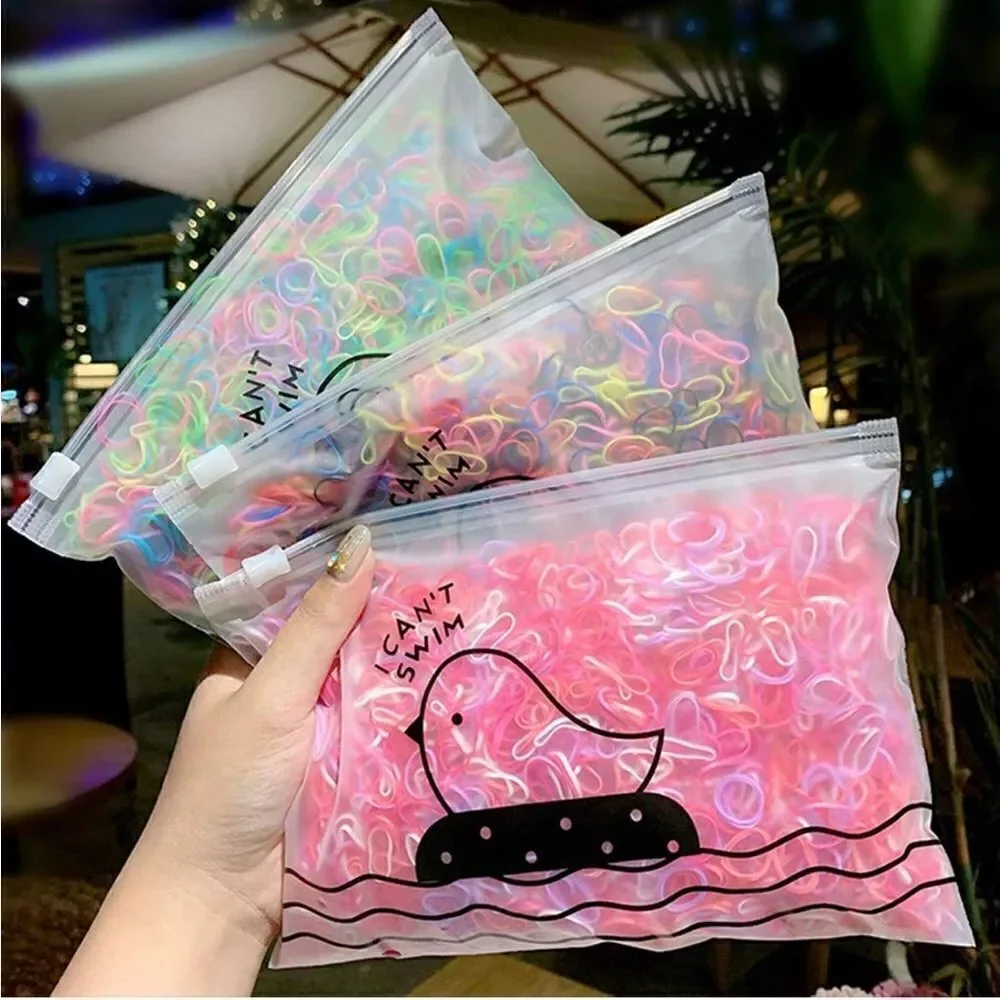 1000piece hair Rubber Bands For Kids • Solid Black • Elastic Bands • New In Bag